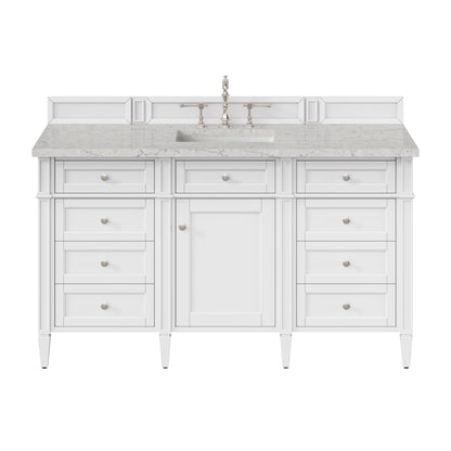 James Martin Brittany 60" Single Bathroom Vanity, Bright White