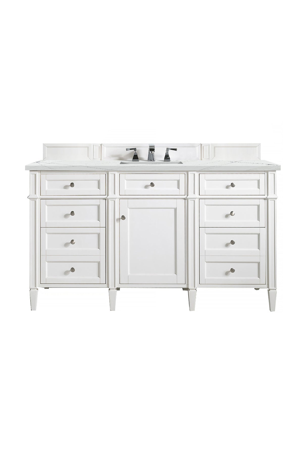 James Martin Brittany 60" Single Bathroom Vanity, Bright White