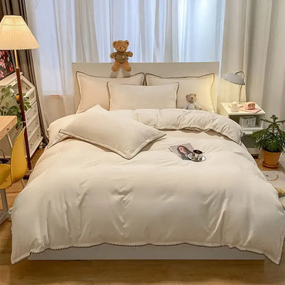 Cream and gray zigzag quilted bedding set bedroom cozy shell edges