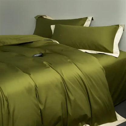Cream and lavender egyptian cotton hotel style bedding set bedroom