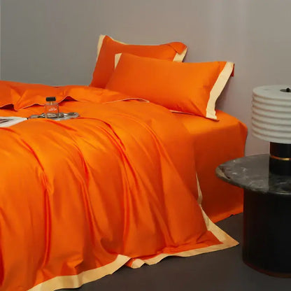 Cream and lavender egyptian cotton hotel style bedding set bedroom