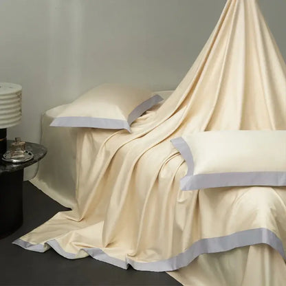 Cream and lavender egyptian cotton hotel style bedding set bedroom