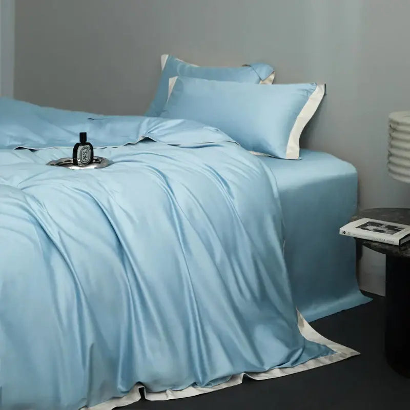 Cream and lavender egyptian cotton hotel style bedding set bedroom