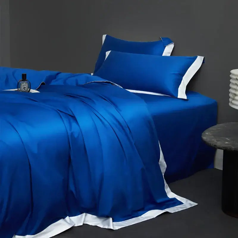 Cream and lavender egyptian cotton hotel style bedding set bedroom