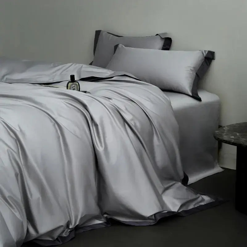 Cream and lavender egyptian cotton hotel style bedding set bedroom
