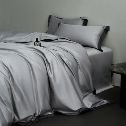 Cream and lavender egyptian cotton hotel style bedding set bedroom