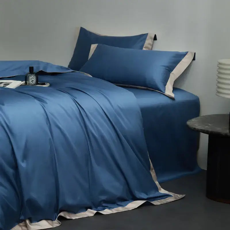 Cream and lavender egyptian cotton hotel style bedding set bedroom