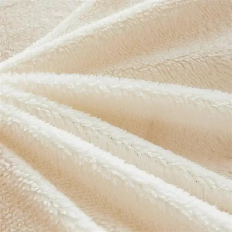 Cream and tan cozy checkerboard cashmere weighted blanket bedroom