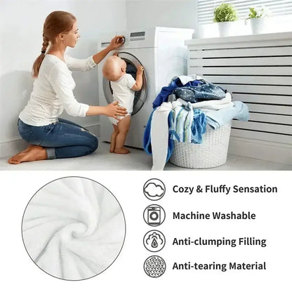 Cream and tan cozy checkerboard cashmere weighted blanket bedroom