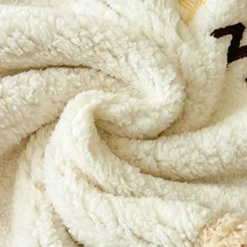 Cream cartoon lamb wool blanket bedroom sweet heart sofa cover