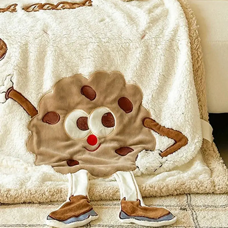 Cream cartoon lamb wool blanket bedroom sweet heart sofa cover