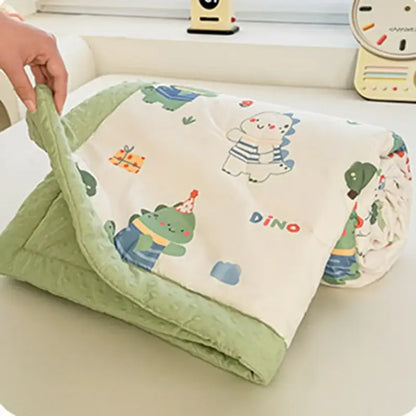 Cream cartoon pattern summer quilt – bedroom soft duck comforter