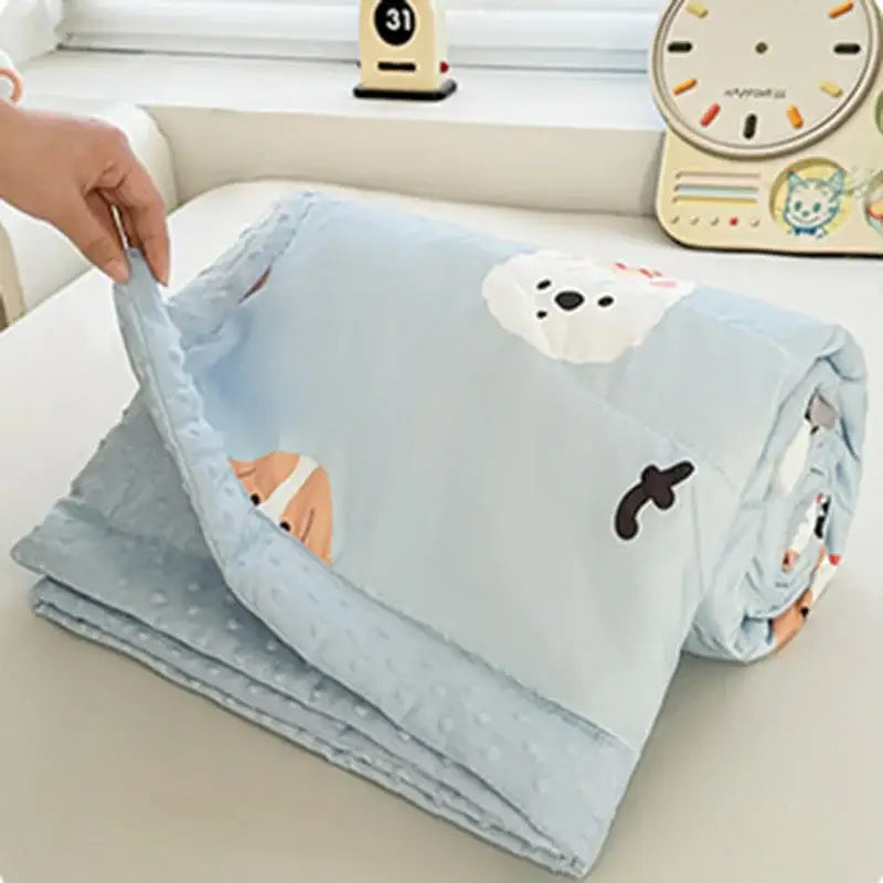Cream cartoon pattern summer quilt – bedroom soft duck comforter