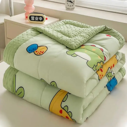 Cream cartoon pattern summer quilt – bedroom soft duck comforter