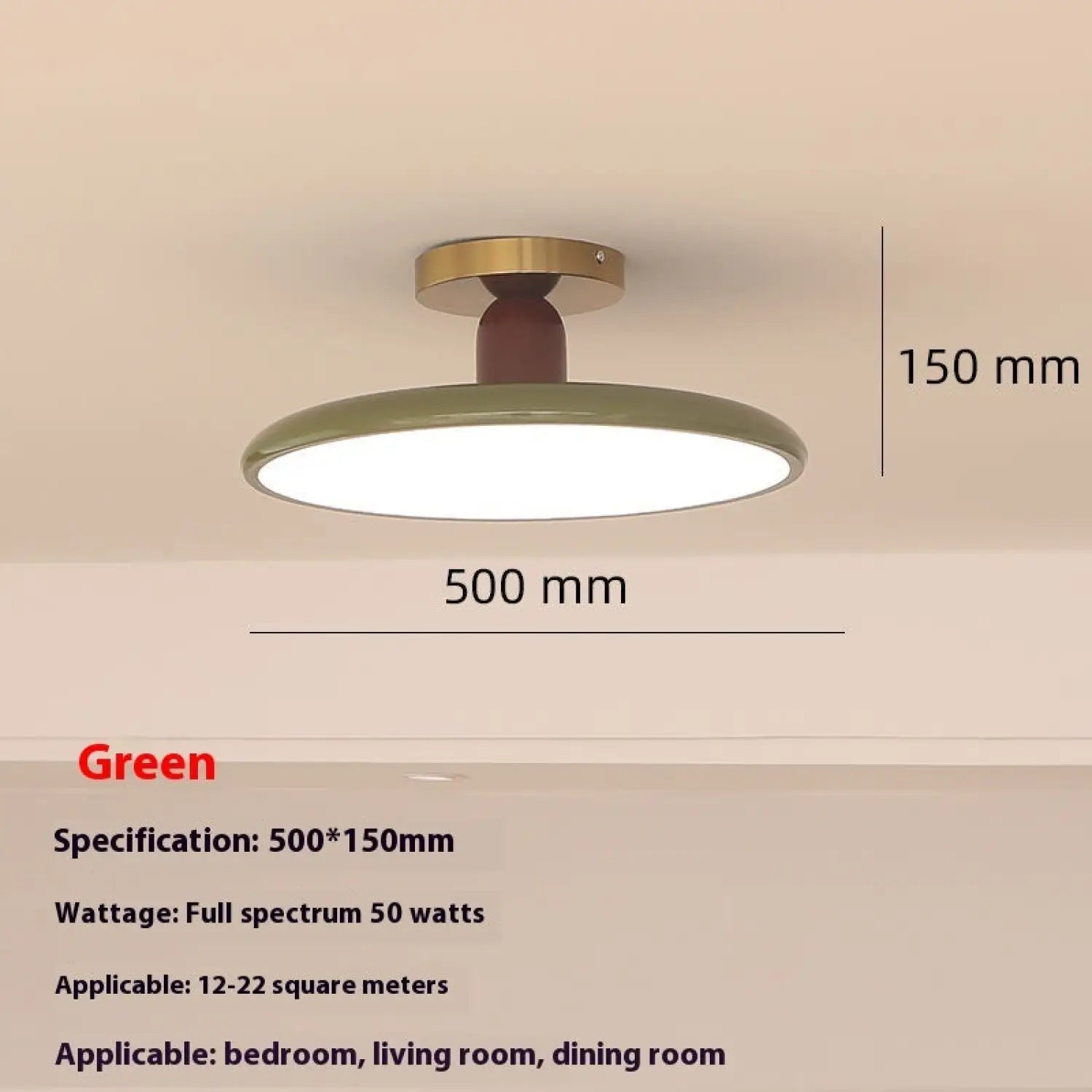 Cream Ceiling Light for Bedroom with Full Spectrum Lighting