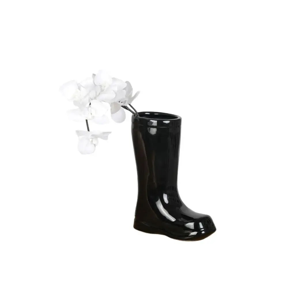 Cream ceramic shoe vase living room flower decor