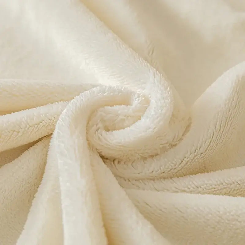 Cream embroidered cozy velvet fitted sheet bedroom bed cover