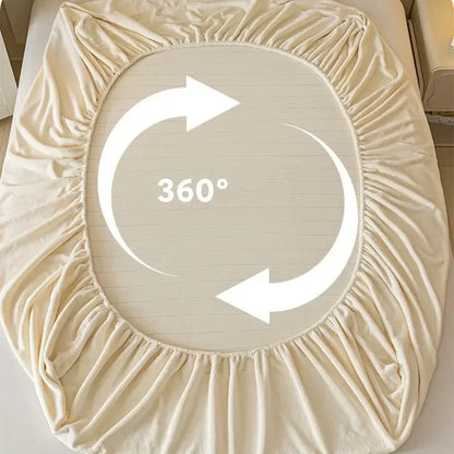Cream embroidered cozy velvet fitted sheet bedroom bed cover