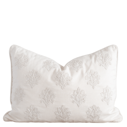 Arden Embroidered Pillow Cover | Natural | Lumbar