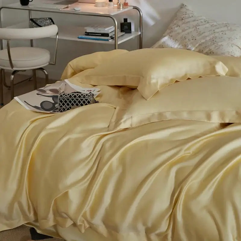 Cream eucalyptus lyocell luxury bedding set for bedroom