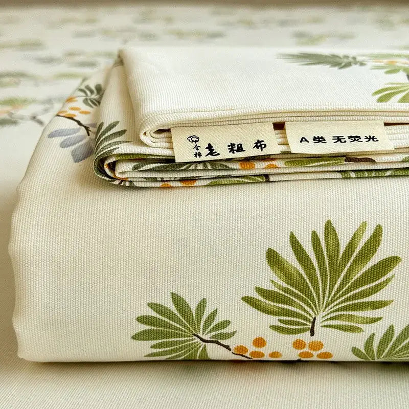 Cream flower print satin bed cover bedroom mattress protector