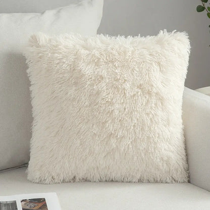 Cream geometric embroidery cushion cover living room textured tassels