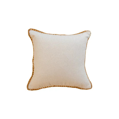 Cream geometric tufted cushion cover living room macrame fringe