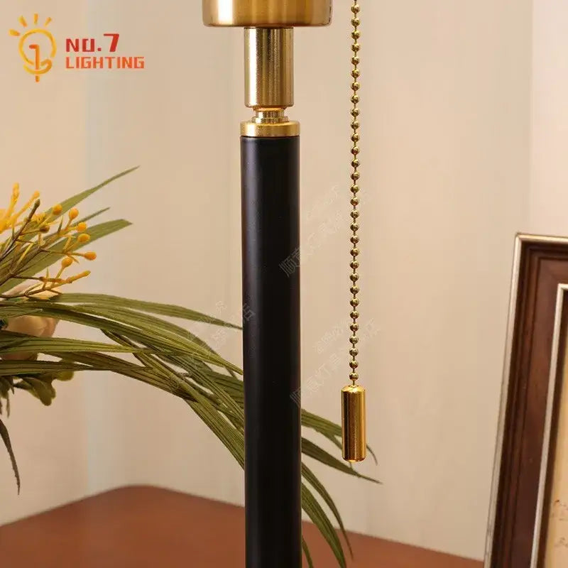 Cream glass mushroom table lamp bedroom brass and black decor
