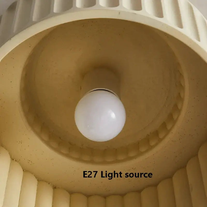 Cream green led chandelier lamp white ribbed dining room light