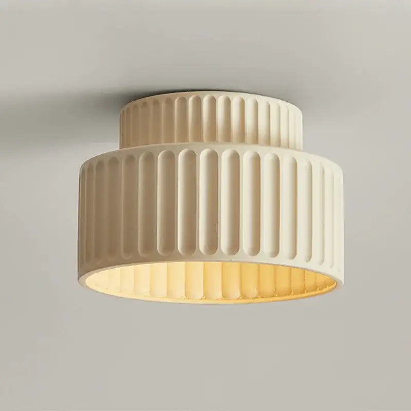 Cream green led chandelier lamp white ribbed dining room light