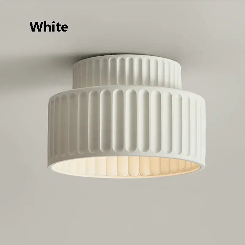 Cream green led chandelier lamp white ribbed dining room light