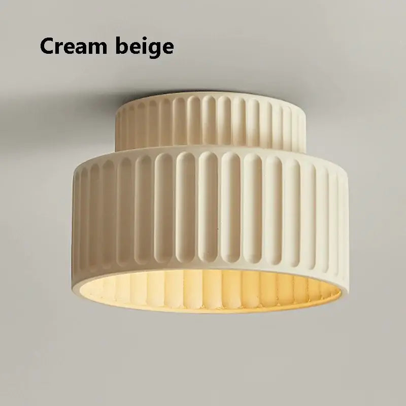 Cream green led chandelier lamp white ribbed dining room light