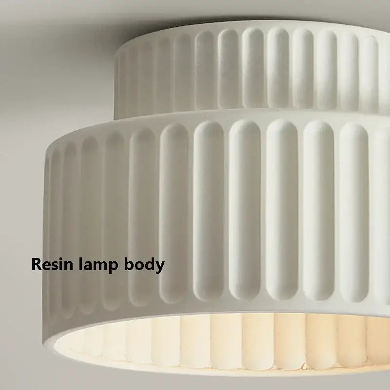 Cream green led chandelier lamp white ribbed dining room light