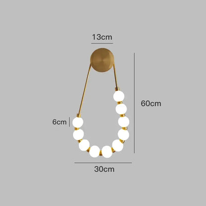 Cream italian style gold globe wall lamp bedroom sconce