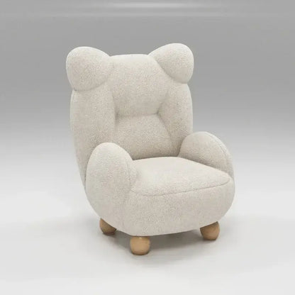 Cream kids lamb velvet bear sofa chair bedroom seating