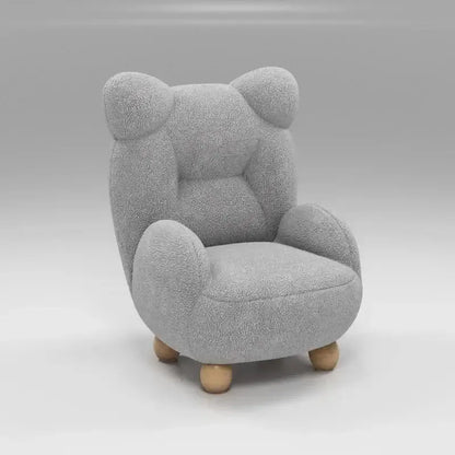 Cream kids lamb velvet bear sofa chair bedroom seating
