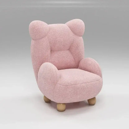Cream kids lamb velvet bear sofa chair bedroom seating