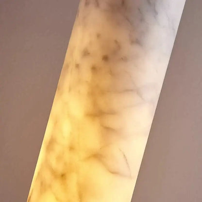Cream marble cylinder pendant light for luxury bedroom and bar counter