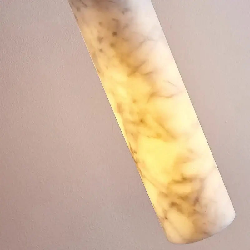 Cream marble cylinder pendant light for luxury bedroom and bar counter