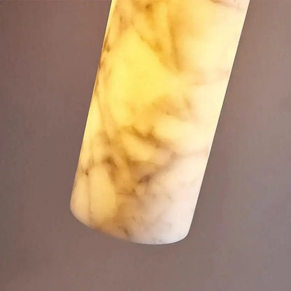 Cream marble cylinder pendant light for luxury bedroom and bar counter