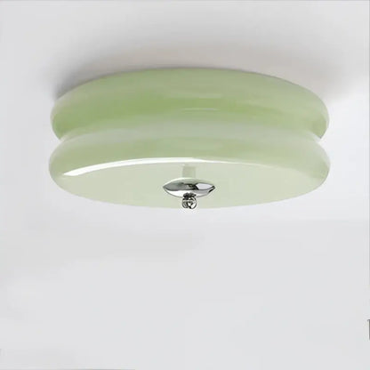Cream medieval glass ceiling lamp for living room