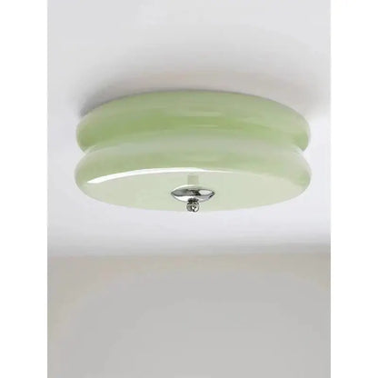 Cream medieval glass ceiling lamp for living room