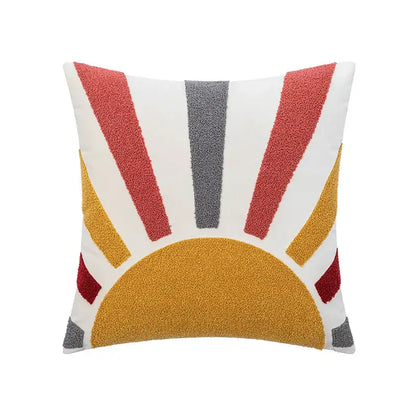 Cream rainbow cartoon abstract embroidery cushion cover living room
