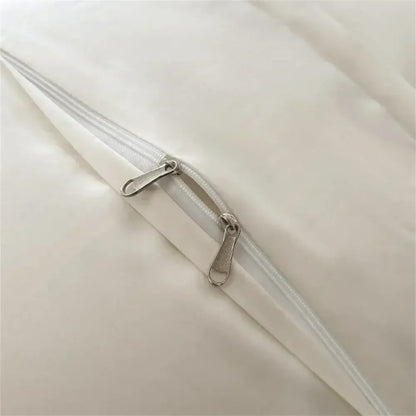 Cream satin 1000tc egyptian cotton bedding set bedroom silver piping