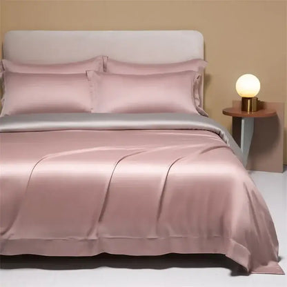 Cream satin 120s natural fabric bedding set bedroom cooling sheets