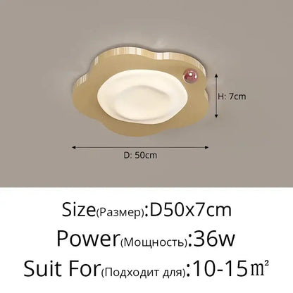 Cream style beige cloud led ceiling light for bedroom decor