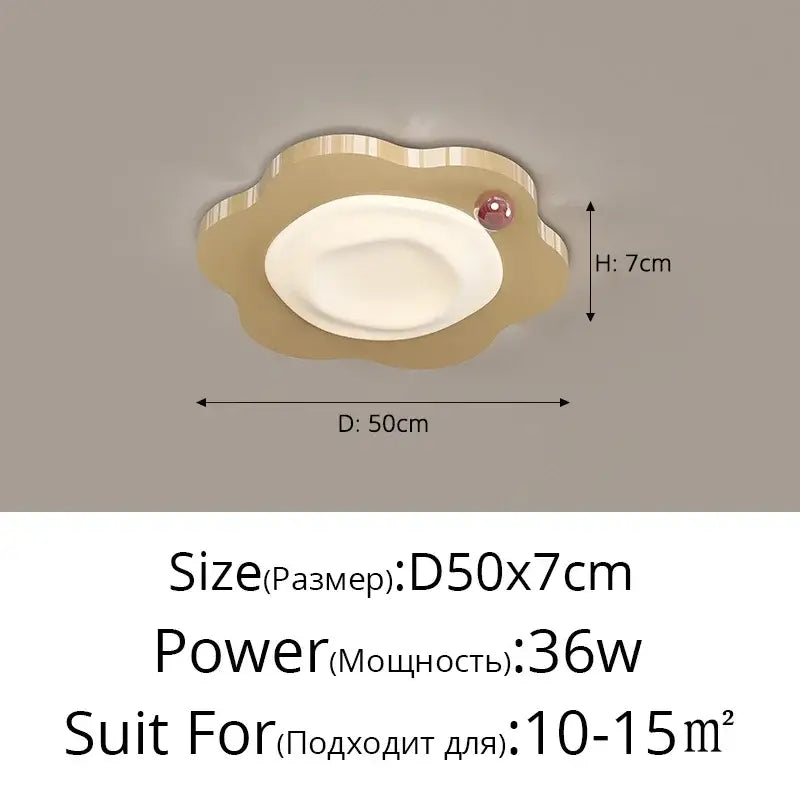 Cream style beige cloud led ceiling light for bedroom decor