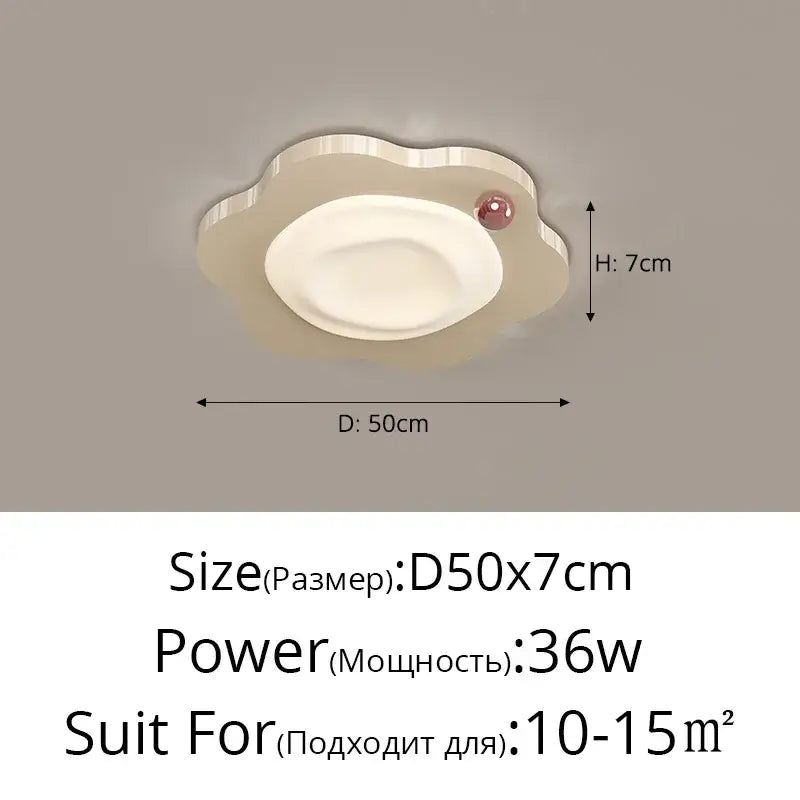 Cream style beige cloud led ceiling light for bedroom decor