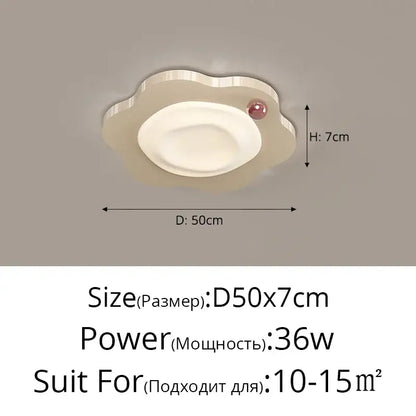 Cream style beige cloud led ceiling light for bedroom decor