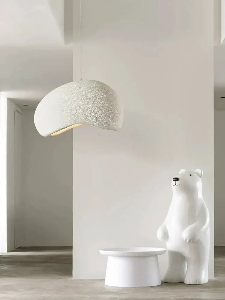 Cream style cloud pendant lamp – dining room textured hanging light